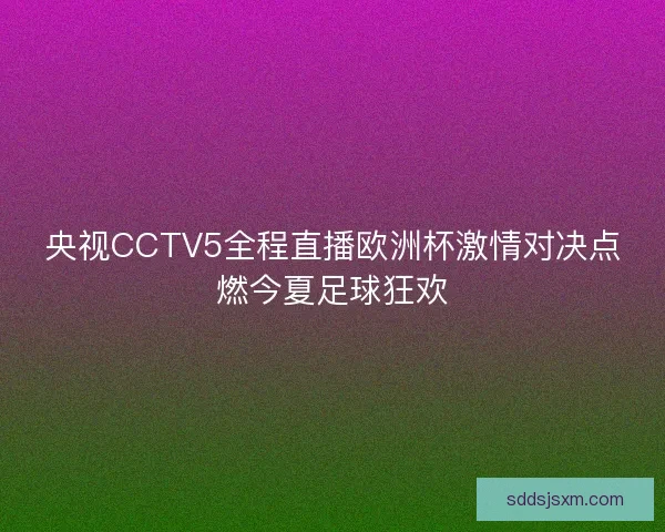 央视CCTV5全程直播欧洲杯激情对决点燃今夏足球狂欢